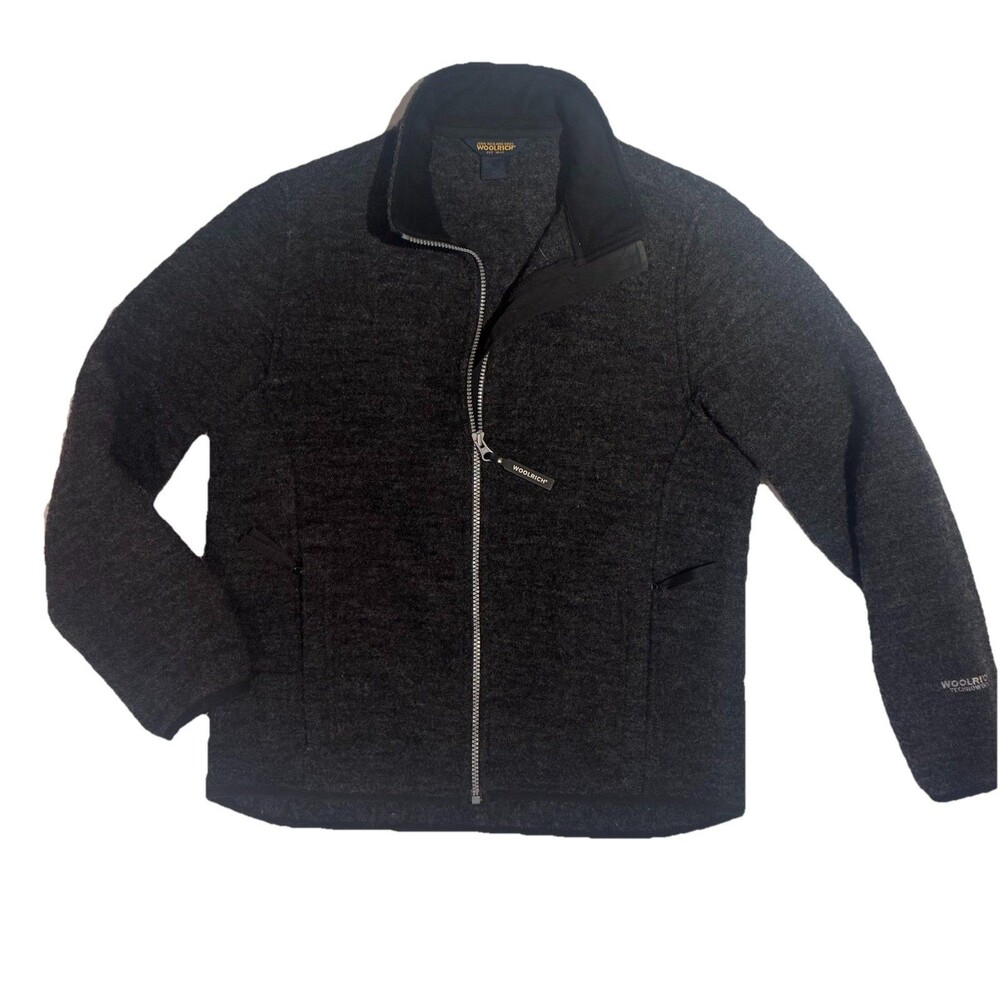 Woolrich Women’s Jacket Black Medium Technowool Full Zip Pockets
